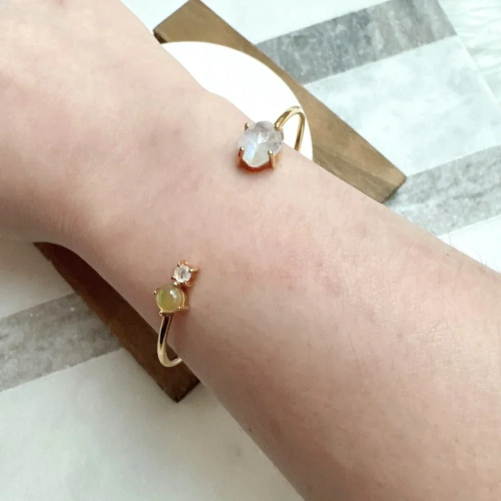 Gold-Filled Gemstone Bangle Bracelet - Picture 4 of 4
